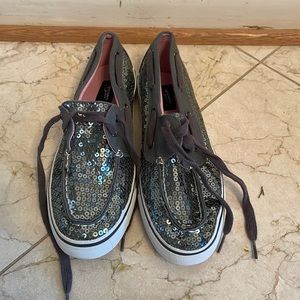 Brand New Arizona Jean Co. Dark Gray Sequin Tennis Shoe